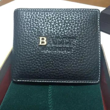BALLY 이단 접이식 지갑 블랙 가죽