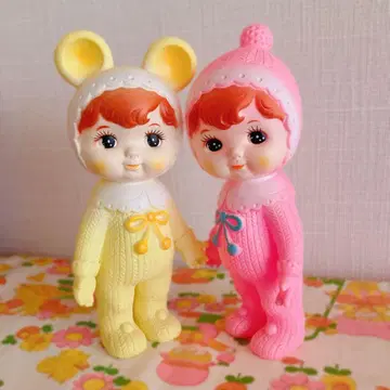 나카요시 챠미짱 2체 세트 쇼와 레트로 레어 소프트 비닐