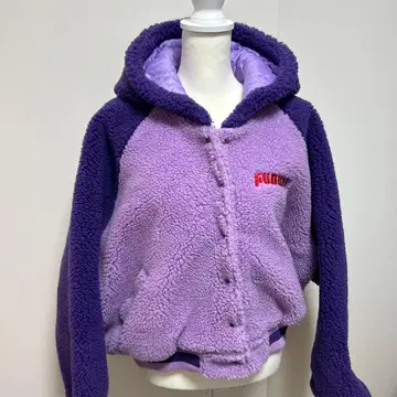[ 새상품급 ] 푸뉴즈 punyus 보아 바시티 자켓 블루종 퍼플 보라색
