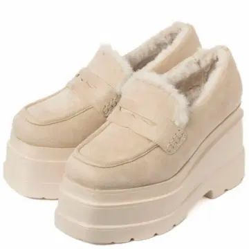 R&E 트리플 밑창 스웨이드 터치 통굽 로퍼