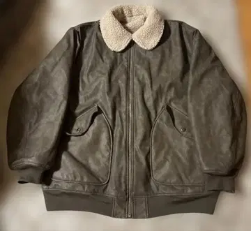 세다크루 인조 가죽 보아 자켓 브라운