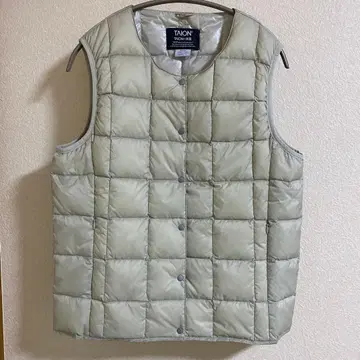 TAION 퀼팅 다운 베스트 그레이 크루넥 XL 이너 다운