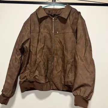 브라운 가죽풍 캐주얼 자켓