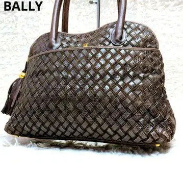 BALLY 브라운 뜨개질 토트백