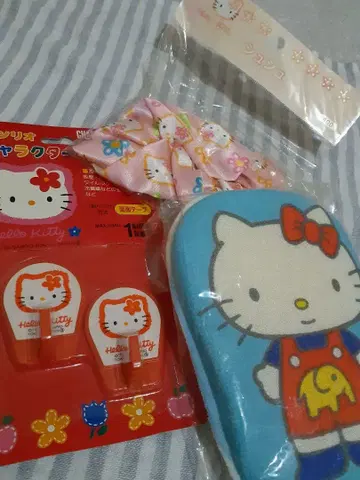 헬로키티 후크 키티 스크런치 스펀지 레어 미개봉 3종 세트