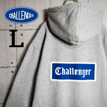 [ 인기 사이즈 L ] 챌린저 BAR 로고 백 프린트 맨투맨 후드티