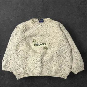 아이리쉬 스웨터 ACORN 아란 편직 니트 스웨터 IRELAND 자수