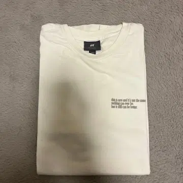 H&M 화이트 T셔츠 텍스트 풍경 프린트