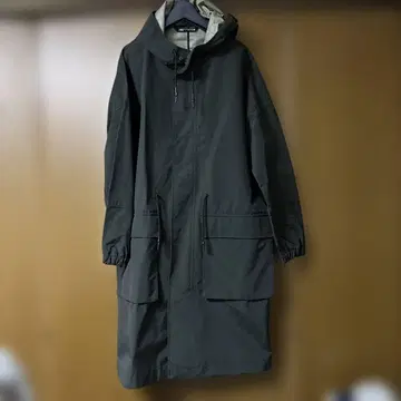 ZARA 방수 후드 부착 모즈 코트 다크 그레이