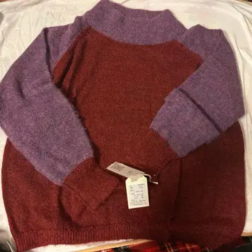 바이컬러 긴팔 니트 스웨터 M