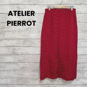 [ ATELIER PIERROT ] 롱 타이트 스커트 레드 도트 개성적
