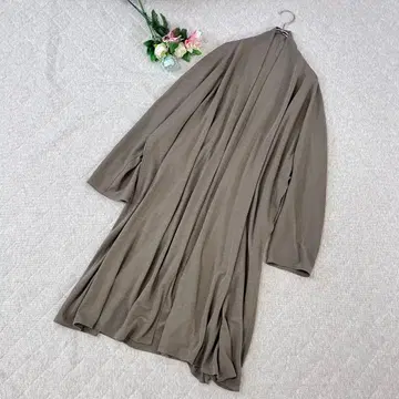 요건 레일 [ M ] 울 실크 롱 가디건 드레이프 프론트 오픈 성인