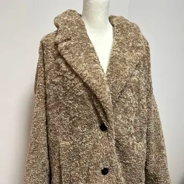 [새상품급] ZARA 모카 브라운 테디베어 체스터 코트 보아