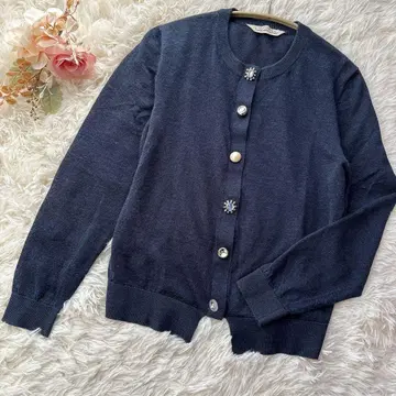 깔끔한 트라쪼돈나 여성용 가디건 비쥬 버튼 M 네이비