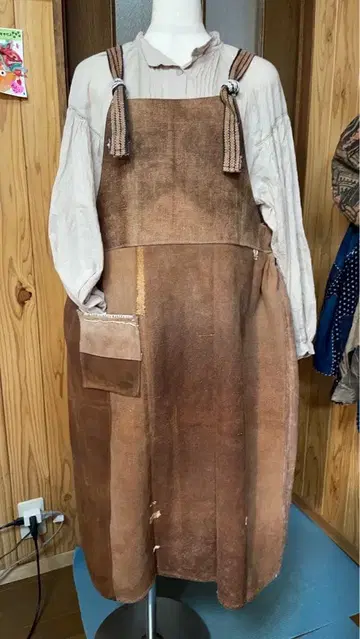 감즙 염색 술자루 리메이크 점퍼 스커트