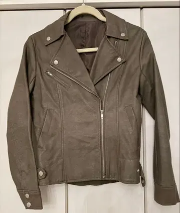 그레이 주 가죽 라이더 자켓