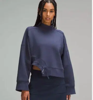 lululemon 룰루레몬 플러시 플리스 커브 헴 풀오버 네이비