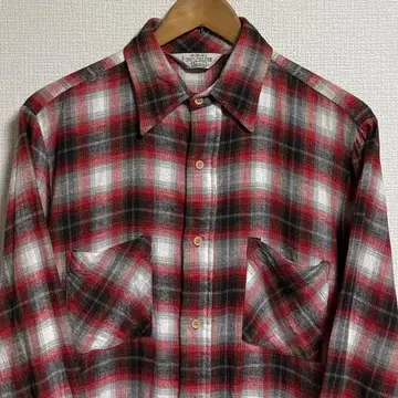 70s Sears 옴브레 체크 플란넬 셔츠 섀도우 빨간색 커트 코베인