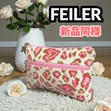 [ 거의 미사용 ] FEILER 페이 윈터 로즈 파우치 레오파드 무늬