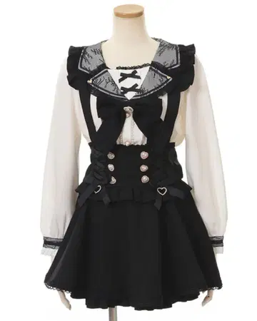 레이스업 서스펜더 치마바지