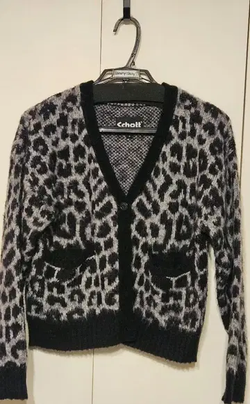 Schott 모헤어 가디건 레오파드