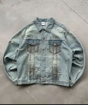 VINTAGE LIKE DAMAGE DENIM SHORT JACKET
