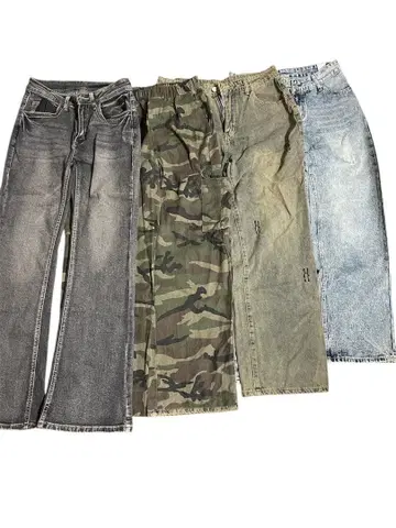 팬츠 세트 플레어 카고 데님