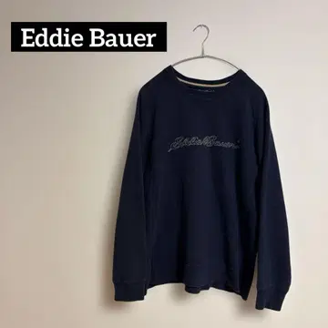 빈티지 구제 의류 Eddie Bauer 맨투맨 사이드 리브 로고 자수