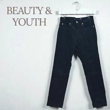 뷰티&유스 남성용 코듀로이 팬츠 블랙 캐주얼 코튼