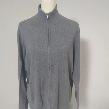 유니클로 그레이 하이넥 풀 집업 니트 스웨터