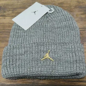 NIKE Jordan 그레이 니트 모자 GOLD JUMPMAN 비니