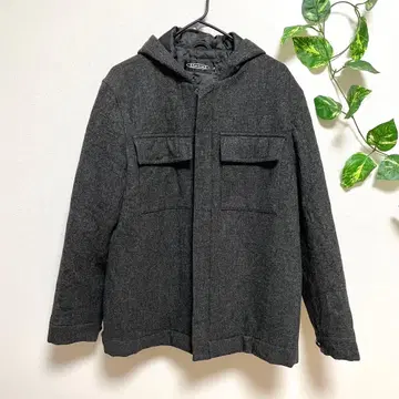 [익시즈] 후드 부착 코트 부드러운 소재 자켓