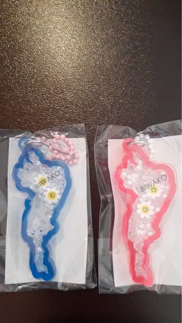 비와코 아크릴 키링 마가렛 파랑, 핑크 2개 세트