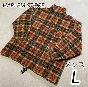 [ 새상품급 ] HARLEM STORE 체크 무늬 플리스 자켓 L