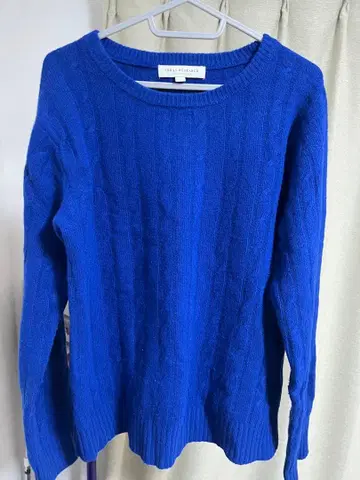 URBAN RESEARCH 케이블 짜임 니트 M 파랑 캐시미어 혼방