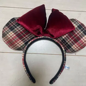 미니 머리띠 체크 무늬