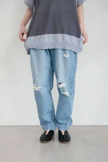 dulcamara 데미지 데님 오버 턱 팬츠 2