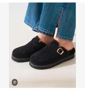 미사용 새상품 모히 퍼 사보 슈즈 샌들 블랙 38