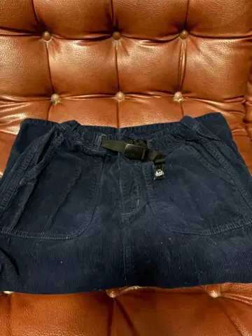 네이비 코듀로이 스커트 벨트 포함