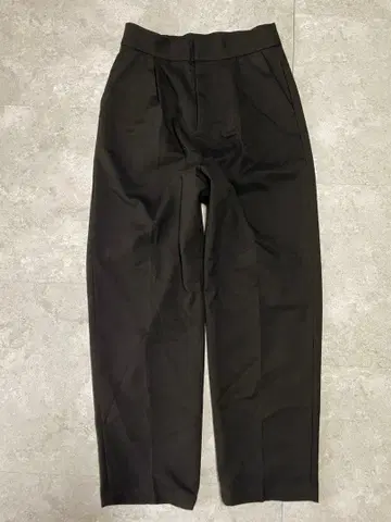 와이드 슬랙스 울 혼방 와이드 실루엣 모드 시티 보이 블랙 L