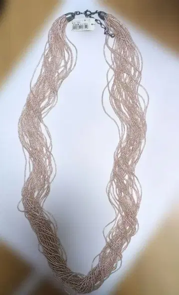 미사용 PERIDOT 옅은 핑크 계열 씨드비즈 다중 목걸이