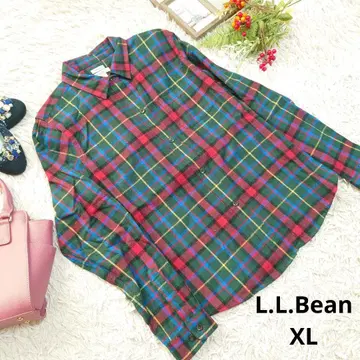 L.L.Beans 릴렉스드 핏 플란넬 셔츠 (XL) 깅엄 체크