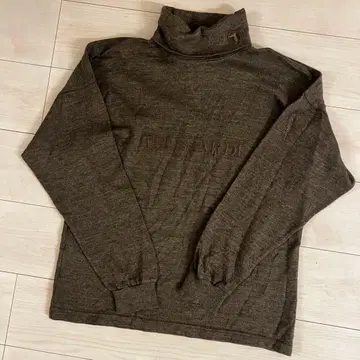 TRUSSARDI 트루사르디 터틀넥 니트 브라운 자수 로고