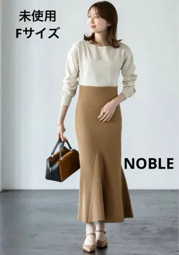 [ 미사용 ] NOBLE 노블 라운드넥 바이 컬러 니트 원피스 F 사이즈