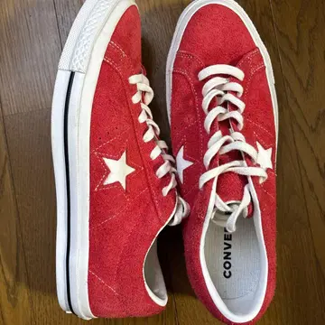해외 CONVERSE ONE STAR 스웨이드 레드 스니커즈