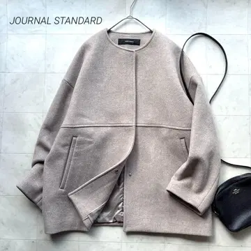 저널 스탠다드 23AW 슈퍼 140 비버 노카라 숏코트