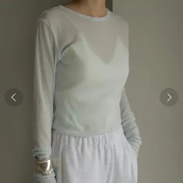 택 포함 새상품 ETRE TOKYO 시어 타이트 바디 수트 스카이블루