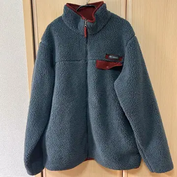 컬럼비아 플리스 자켓 보아 M 사이즈 블루 그레이