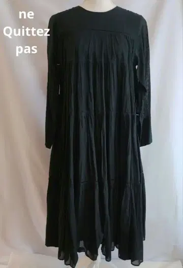 neQuittezpas 코튼 보일 패널 롱 슬리브 원피스