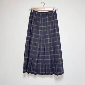 컨디션 최상 매킨토시 철학 체크 플리츠 스커트 2 울